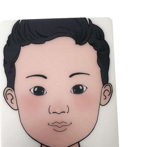Faces Practice Board Reusable Washable Makeup Colored Boy