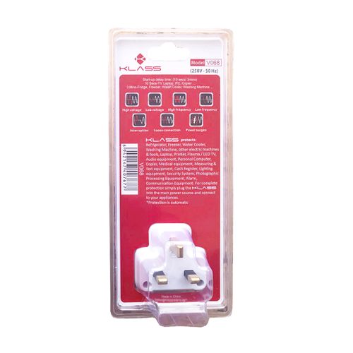 Klass TV Guard- Fridge Guard- Computer Guard- Automatic Voltage Protector- Power Protector For All Electrical Equipment Charger- White