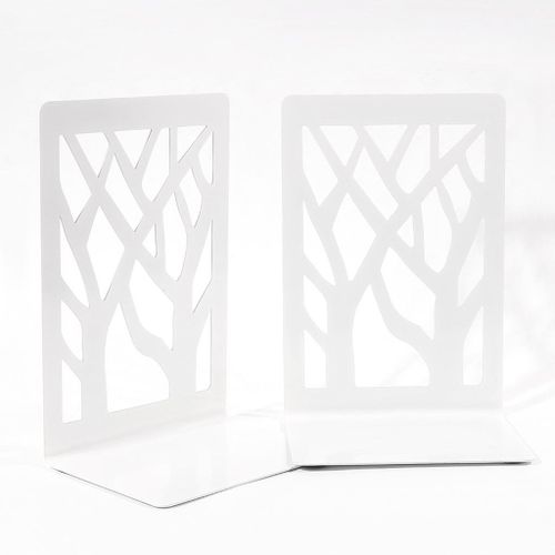 Forever 2pcs Black Metal  Ends Shelf Holder White