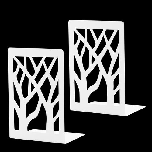 Forever 2pcs Black Metal  Ends Shelf Holder White