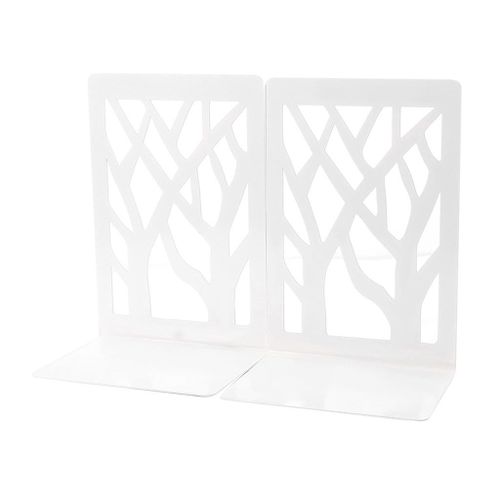 Forever 2pcs Black Metal  Ends Shelf Holder White