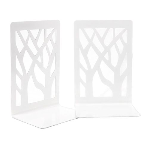 Forever 2pcs Black Metal  Ends Shelf Holder White