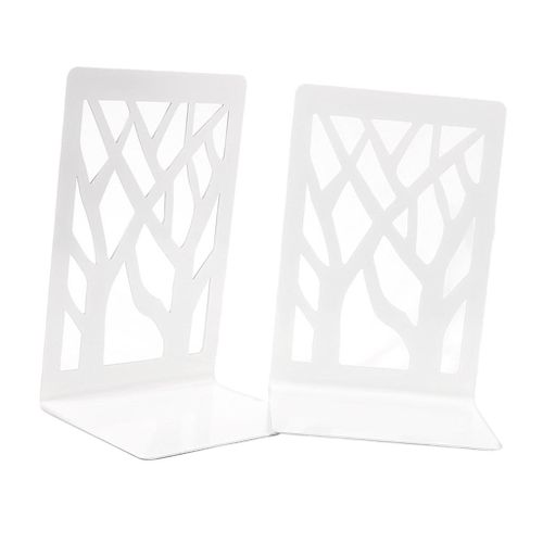 Forever 2pcs Black Metal  Ends Shelf Holder White
