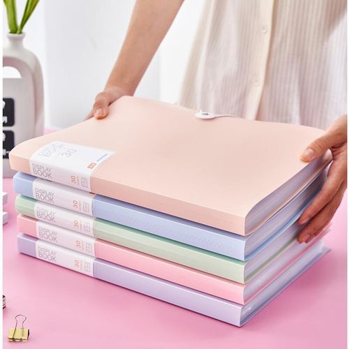 A4 30/60/80/100 Pages Plastic Budget Binder File Folder Documents Booklet Leaflet Student Desk Supplies Organizer