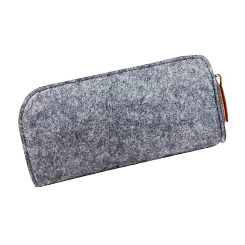 Portable Students Flat Pen Bag Pencil Case-Light Gray