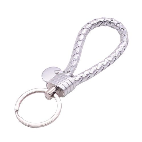 1pcs Pu Leather Braided Woven Rope Keychain Diy Bag Pendant Key Chain Holder Car Motorcycle Keyring Men Women Key Ring