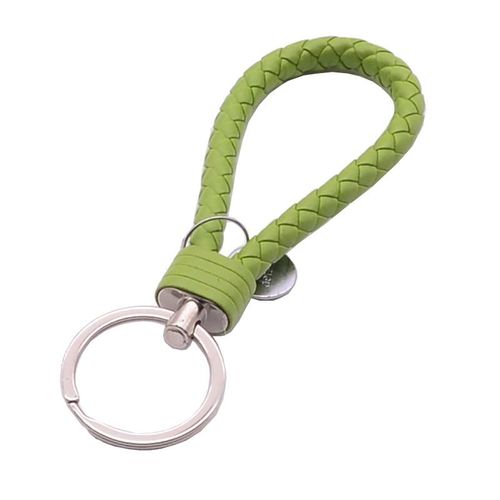 1pcs Pu Leather Braided Woven Rope Keychain Diy Bag Pendant Key Chain Holder Car Motorcycle Keyring Men Women Key Ring