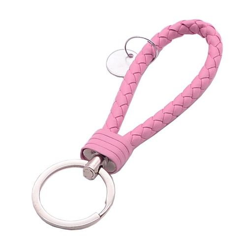 1pcs Pu Leather Braided Woven Rope Keychain Diy Bag Pendant Key Chain Holder Car Motorcycle Keyring Men Women Key Ring