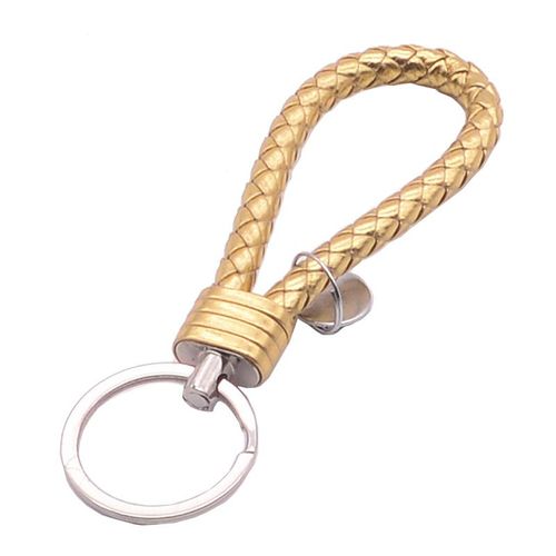 1pcs Pu Leather Braided Woven Rope Keychain Diy Bag Pendant Key Chain Holder Car Motorcycle Keyring Men Women Key Ring