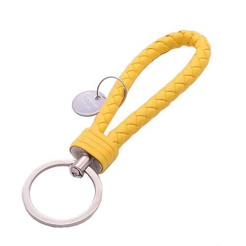 1pcs Pu Leather Braided Woven Rope Keychain Diy Bag Pendant Key Chain Holder Car Motorcycle Keyring Men Women Key Ring