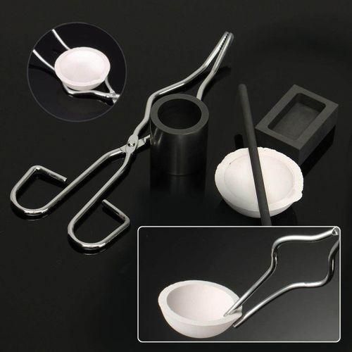 351736295190 6pcs Torch Melting Kit Gold&Silver Crucible Borax Rod Graphite Ingot Mold