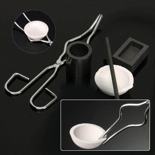 351736295190 6pcs Torch Melting Kit Gold&Silver Crucible Borax Rod Graphite Ingot Mold