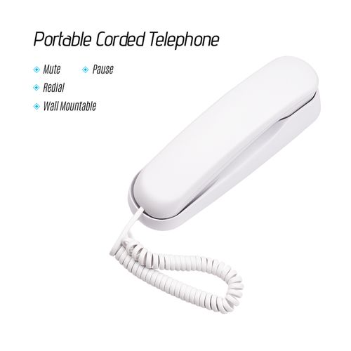 Mini Desktop Corded Landline Phone Fixed Telephone Wall