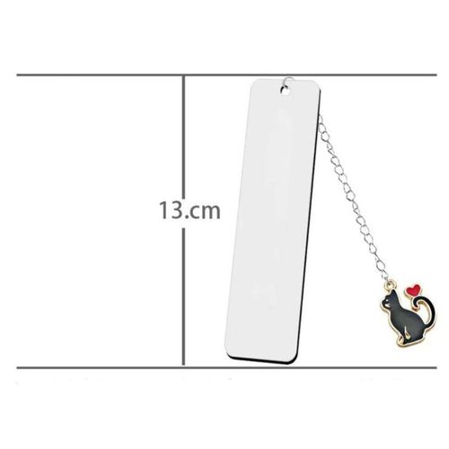 Cartoon Metal Bookmark Long Chain Cat Pendant Stainless Steel Letter Bookmarks Cat Engraved Bookmark Student School Supplies