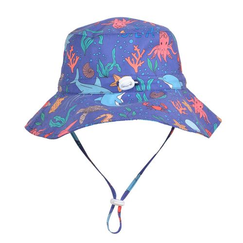 Kids Sun Hat Sun Protection Cap Bucket Outdoor Summer Beach Play Hat with Adjustable Strap Chin Strap for Girl Boy,54cm NO5114