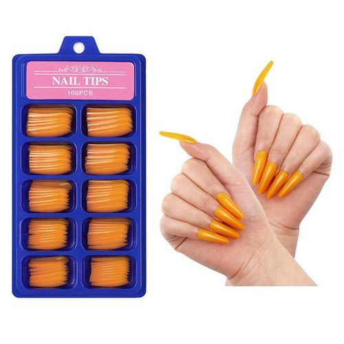100 Pcs Ballerina Shape Full Cover Nails False Tips  Nails Nail 08
