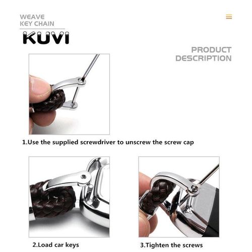 Promotion High-Grade Hand Woven Pu Car Keychain 360 Degree Rotating Horseshoe Buckle Car Key Rings Holder Genuine Bag Pendant