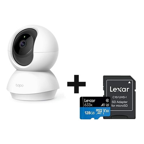 TP Link TP-Link Tapo Pan/Tilt Security Camera for Baby Monitor, Pet Camera w/Motion Detection, 1080P, 2-Way Audio, Night Vision, Cloud & SD Card Storage, Works with Alexa & Google Home (Tapo C200)  With 128 gb Memory card