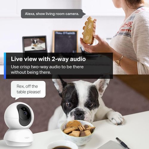 TP Link TP-Link Tapo Pan/Tilt Security Camera for Baby Monitor, Pet Camera w/Motion Detection, 1080P, 2-Way Audio, Night Vision, Cloud & SD Card Storage, Works with Alexa & Google Home (Tapo C200)  With 128 gb Memory card