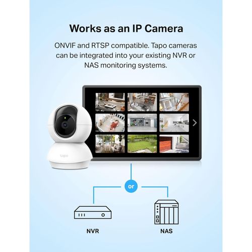 TP Link TP-Link Tapo Pan/Tilt Security Camera for Baby Monitor, Pet Camera w/Motion Detection, 1080P, 2-Way Audio, Night Vision, Cloud & SD Card Storage, Works with Alexa & Google Home (Tapo C200)  With 128 gb Memory card