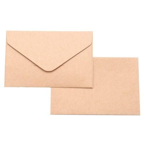 20PCS Classical Kraft Blank Mini Paper Window Envelopes Wedding Invitation Envelope Gift EnvelopeBrown