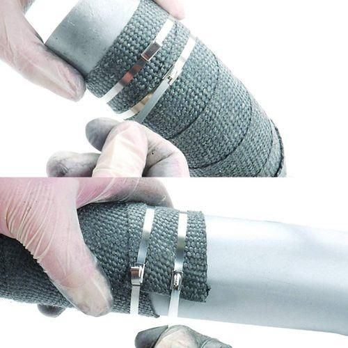 Stainless Steel Cable Ties, 100 Pcs 7.9 Inches Heavy Duty SelfLocking Cable Zip Ties, Metal Exhaust Wrap Locking Ties