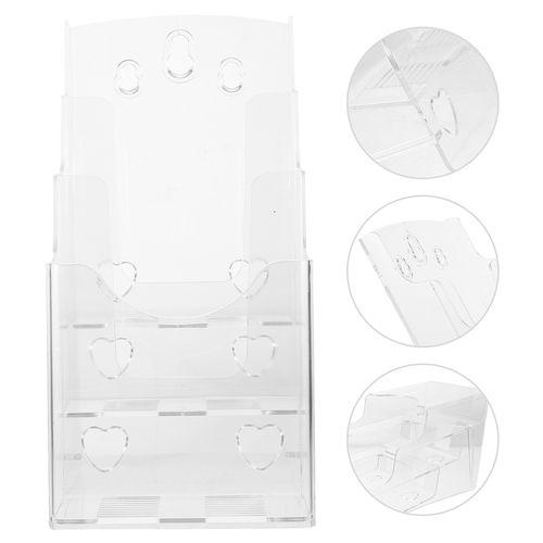 Folding Mount Flyer Holder Brochure File Storage Pamphlet Display Stand Menu Rack Pamphlet Holder Tabletop Document Stand