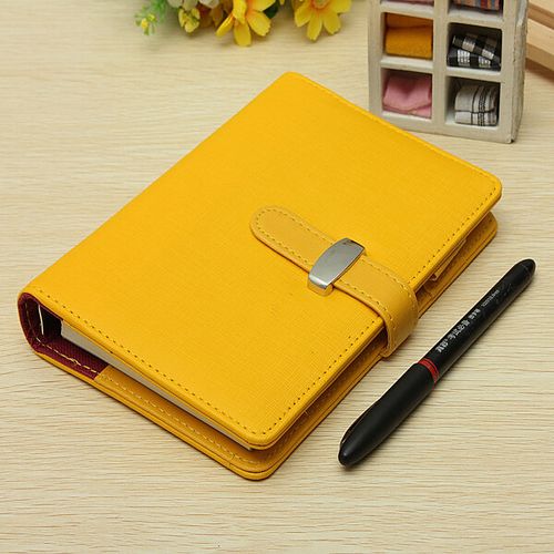 Identity Dairy Personal Planner Organiser Leather Hook Note Book Filofax Gift Yellow yellow
