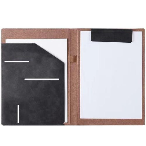 Fashion PU Clipboard A4 Padfolio Flip File Folder Magnetic Clip Board With Storage Case Foldable Writing Pad