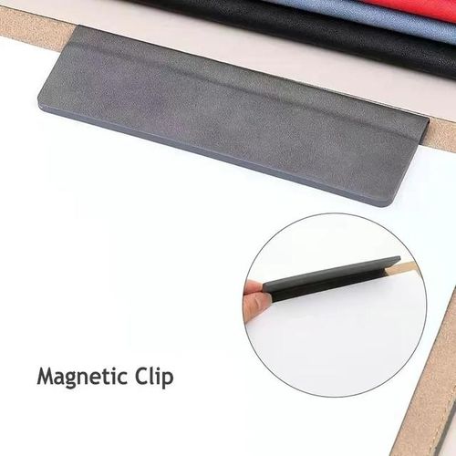 Fashion PU Clipboard A4 Padfolio Flip File Folder Magnetic Clip Board With Storage Case Foldable Writing Pad