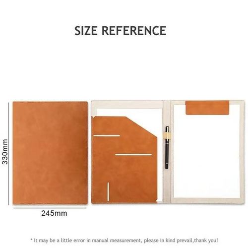 Fashion PU Clipboard A4 Padfolio Flip File Folder Magnetic Clip Board With Storage Case Foldable Writing Pad