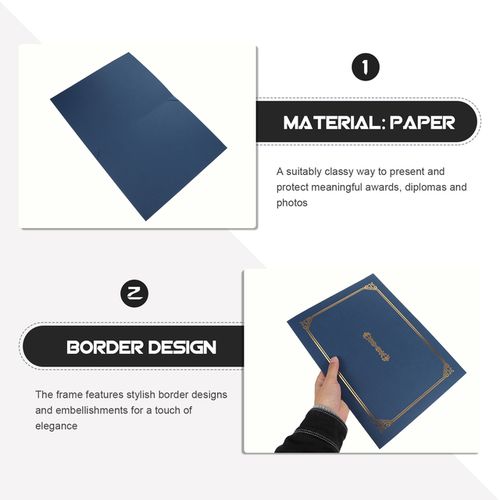 Certificate Diploma Holder Cover Document Paper Holders Folder Black Graduation Award Frame Folders Blue A4 Frames Gold