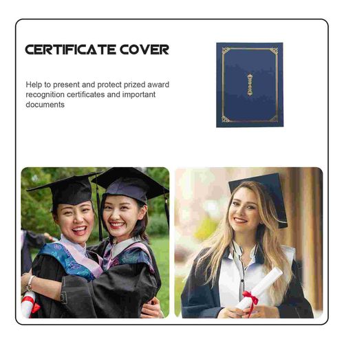 Certificate Diploma Holder Cover Document Paper Holders Folder Black Graduation Award Frame Folders Blue A4 Frames Gold