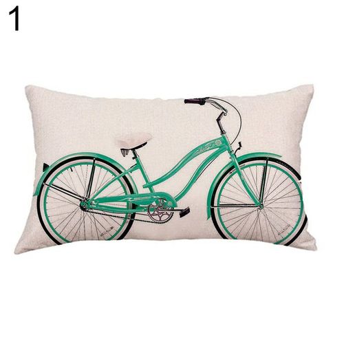 Bike Bird Geometric Pattern Throw Pillow Case Cushion Cover Sofa Bed Car Decor