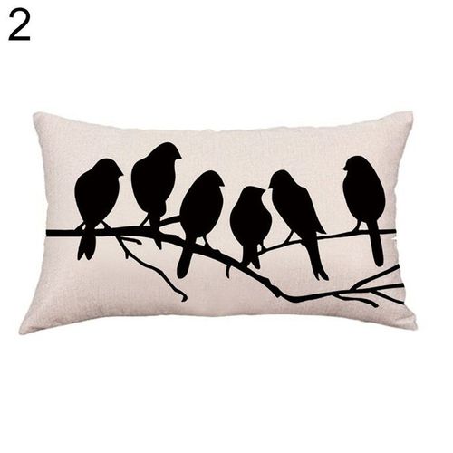 Bike Bird Geometric Pattern Throw Pillow Case Cushion Cover Sofa Bed Car Decor