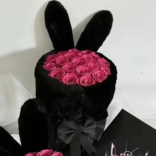 Black Rabbit Ear Bouquet Wrap Cloth Reusable For Christmas