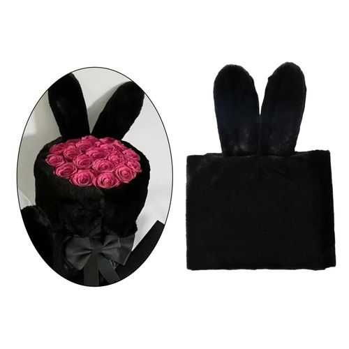 Black Rabbit Ear Bouquet Wrap Cloth Reusable For Christmas