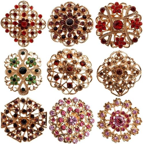 Plated Safety Pins Badge Buttons Brooch Pins For Women Wedding Bridal Shirt Denim Jacket Lapel Brooches Pin For Party Bouquet