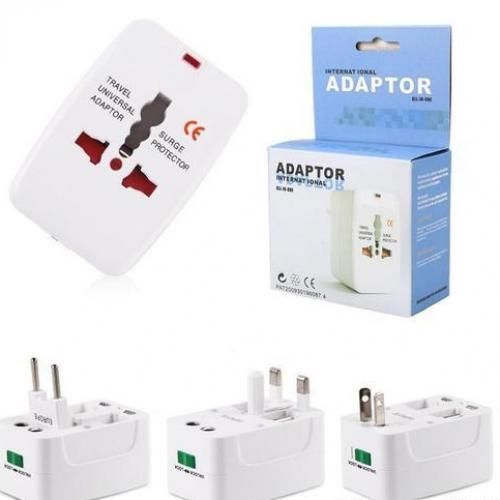 All In One Universal Plug Adapter World Travel-White