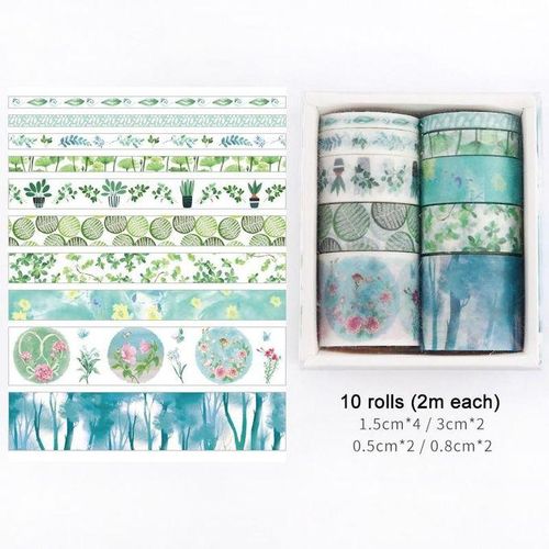 10Pcs/Set Decorative Kawaii Washi Tape Set Japanese Paper St