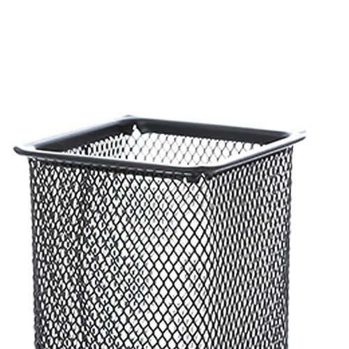 Metal Hollow Pen Pencil Holder Vase Pot Tidy-Black