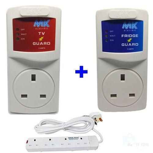 Electronics TV Guard &Fridge Guard Surge Protectors Free 4 Way Extension Cable,,,White,,"C.E"