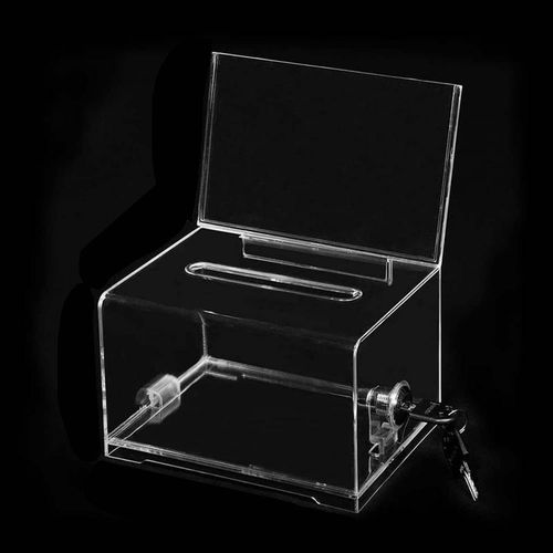 Clear Voting Box Suggestion Box Charity Ballot Box Comment Box Donation Box for Tabletop Community Events Desk