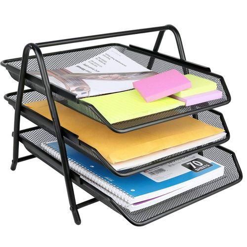 3 Steps Metal Mesh Desk Organizer/File Document Tray/File Tray