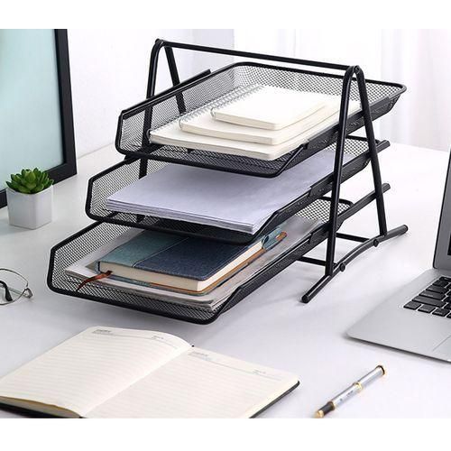 3 Steps Metal Mesh Desk Organizer/File Document Tray/File Tray
