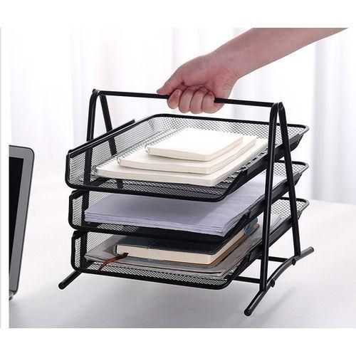 3 Steps Metal Mesh Desk Organizer/File Document Tray/File Tray
