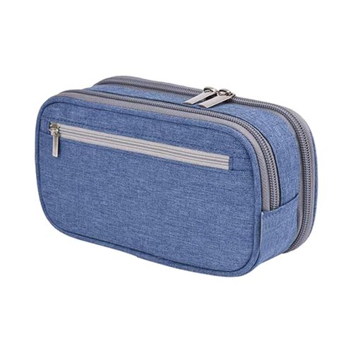 Pencil And Pen Case Office Organizer Bag Cosmetic Bag Blue