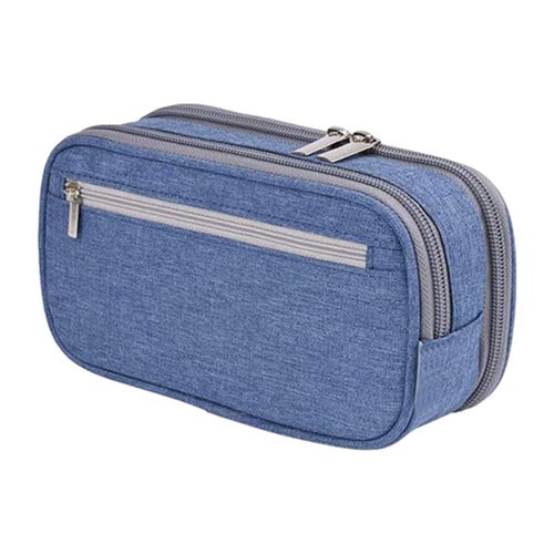 Pencil And Pen Case Office Organizer Bag Cosmetic Bag Blue