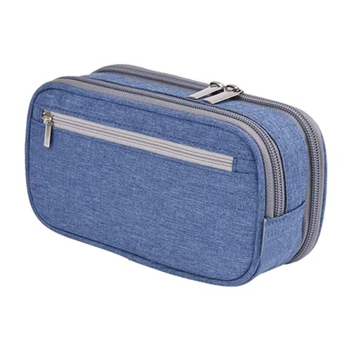 Pencil And Pen Case Office Organizer Bag Cosmetic Bag Blue