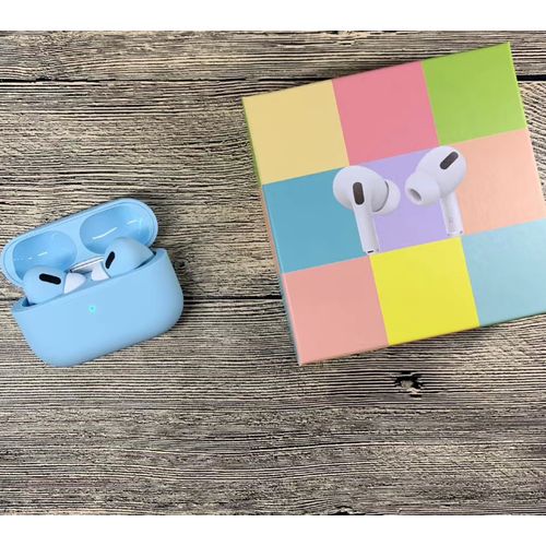 Airpods Pro TWS Checked Earpods With Free Wired Dr Lee Earphones (MUSIC MPAAKA KUWUULIRA BUUBI)- Blue